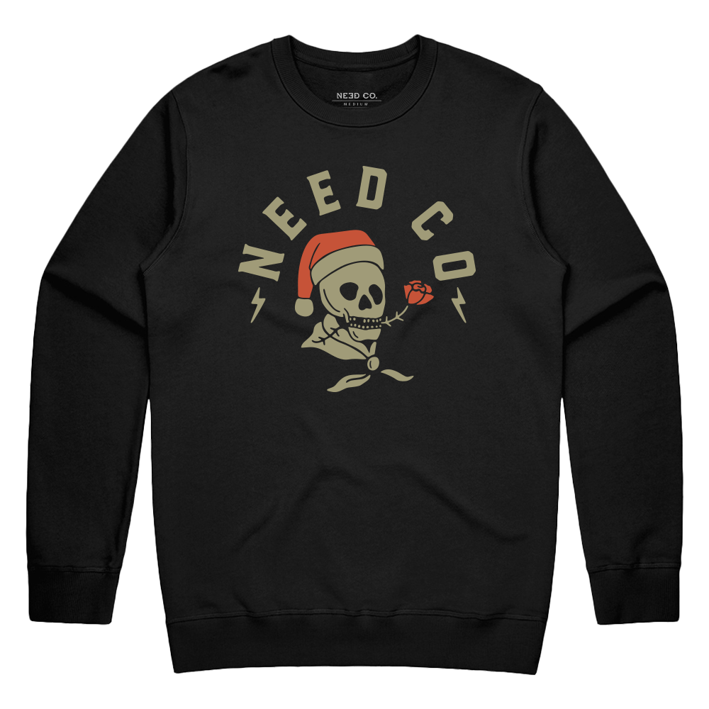 Santa Skull Crewneck - Black