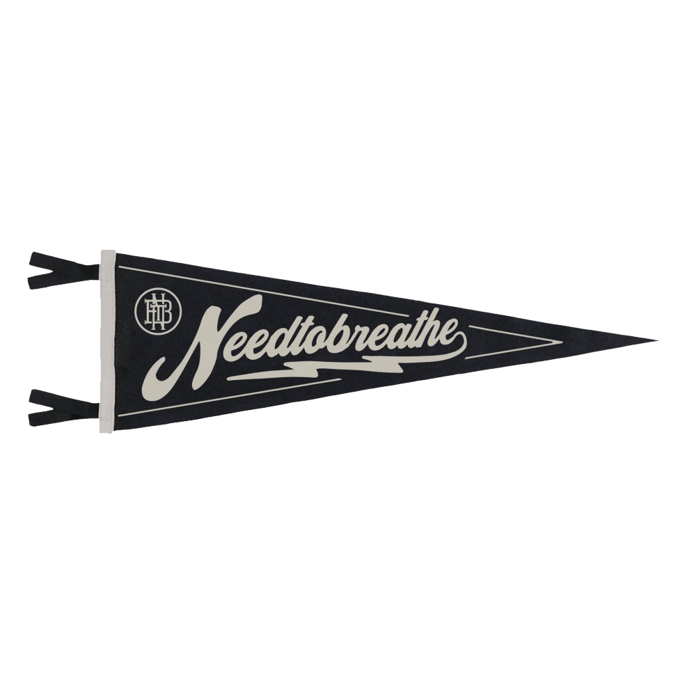 Cursive pennant flag NEEDTOBREATHE