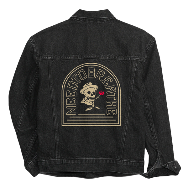 Back Emblem Denim Jacket - Black – LÝFT