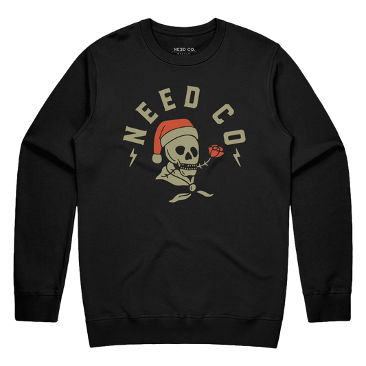 Santa Skull Crewneck - Black