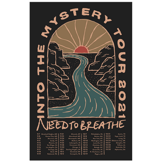 Into the mystery sunset river poster NEEDTOBREATHE